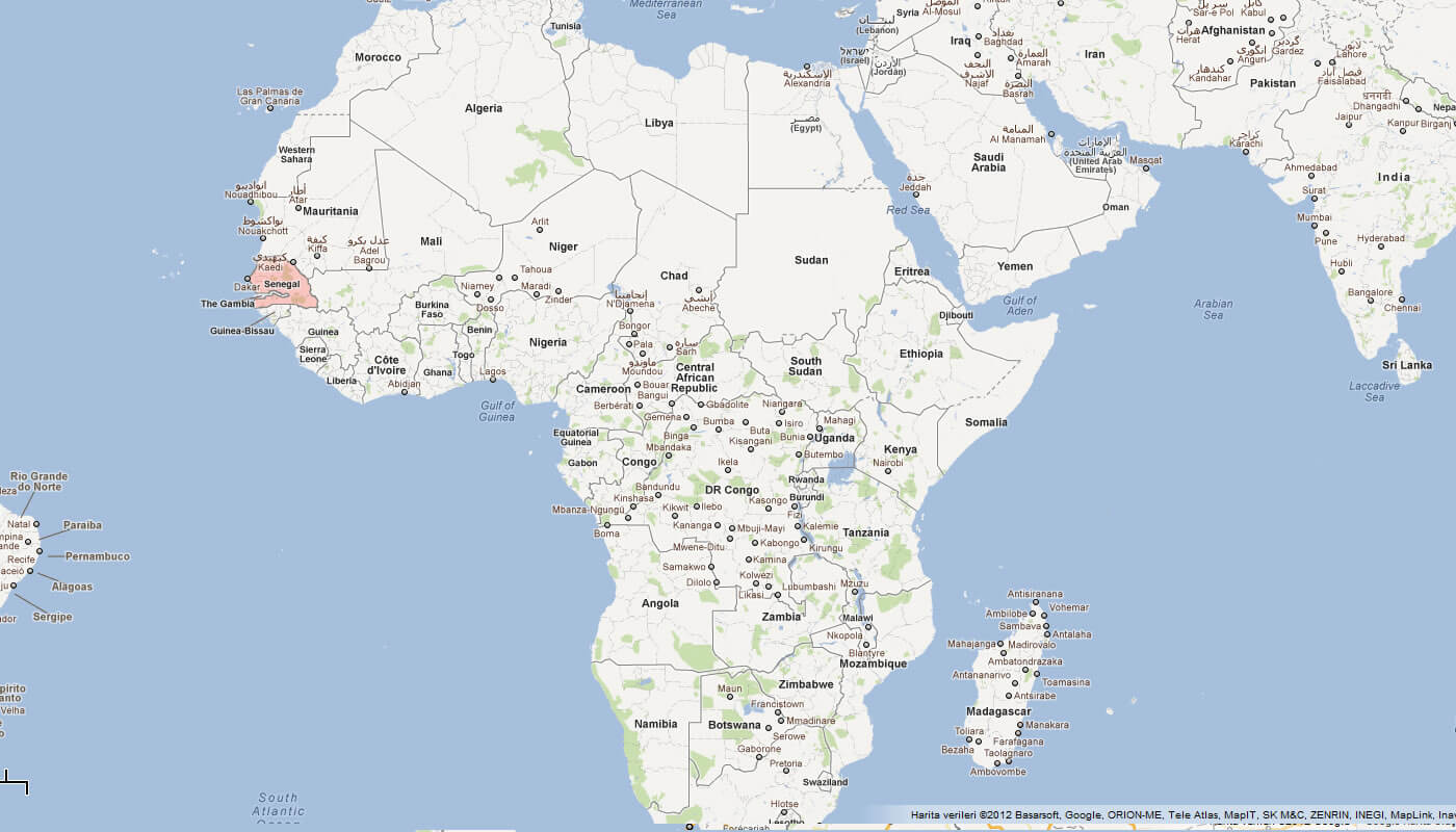 karte von senegal afrika